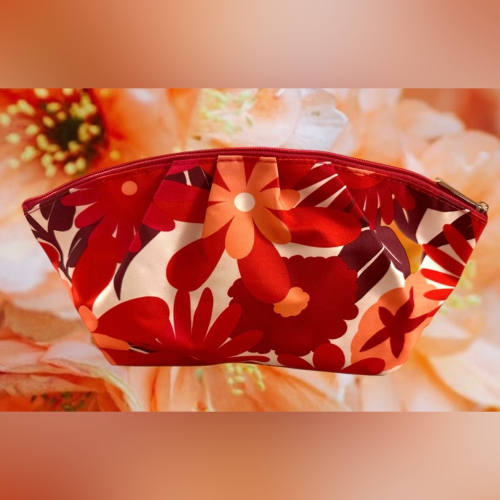 Clinique floral cosmetic bag NWOT